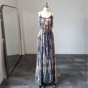 MICHAEL STARS - Jenna Tie Waist Maxi Dress Tie Dye Size L